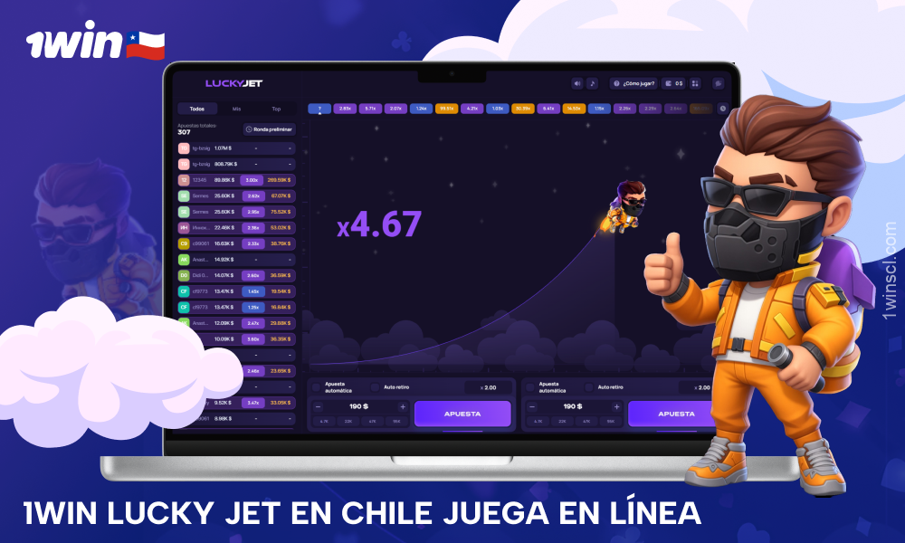 Lucky Jet 1win es popular en Chile por su juego rápido y sus posibilidades de ganar a lo grande